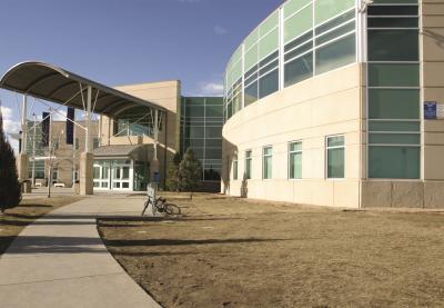 Columbine High School front entrance