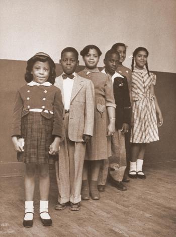 Students in line during segregation