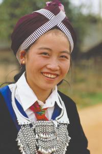 Young girl wearing turban