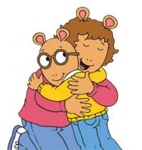 Arthur hugs his mom