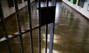 An open cell door at a prison