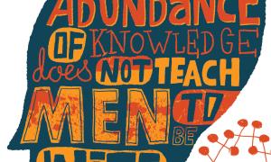 Teaching Tolerance illustration with the sentence 'An abundance of knowledge does not teach men to be wise' - Heraclitus