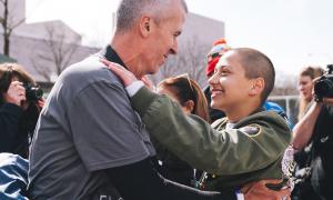 Emma Gonzalez and Jeff Foster at March for Our Lives Rally | Photo by Emilee McGovern