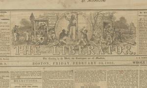 Partial view of The Liberator newspaper.
