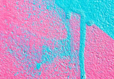 pink and turquoise dripping paint