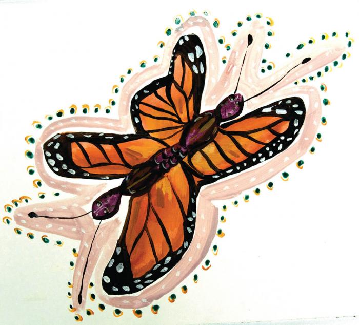 Teaching Tolerance illustration of a 2 headed butterfly