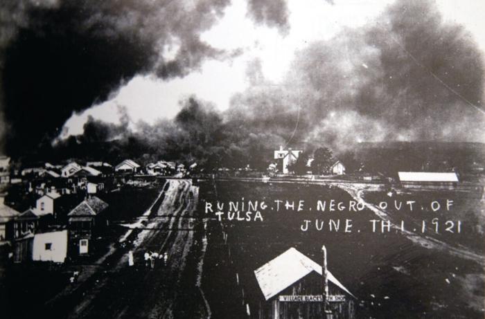 White mobs dropped dynamite bombs on the black community from five airplanes on Tulsa, Okla., June 1921