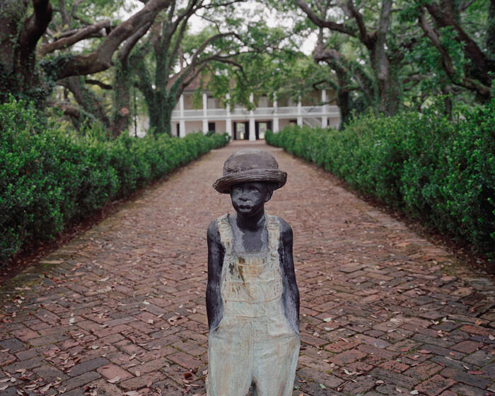 Photograph of sculpture on the grounds of the Whitney Plantation.