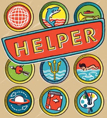 Illustration of helper badges or patches