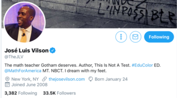 Twitter profile of José Luis Vilson.