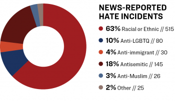 Pie chart of "News-Reported Hate Incidents."