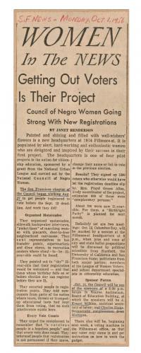 A newspaper clipping from a women's suffrage campaign
